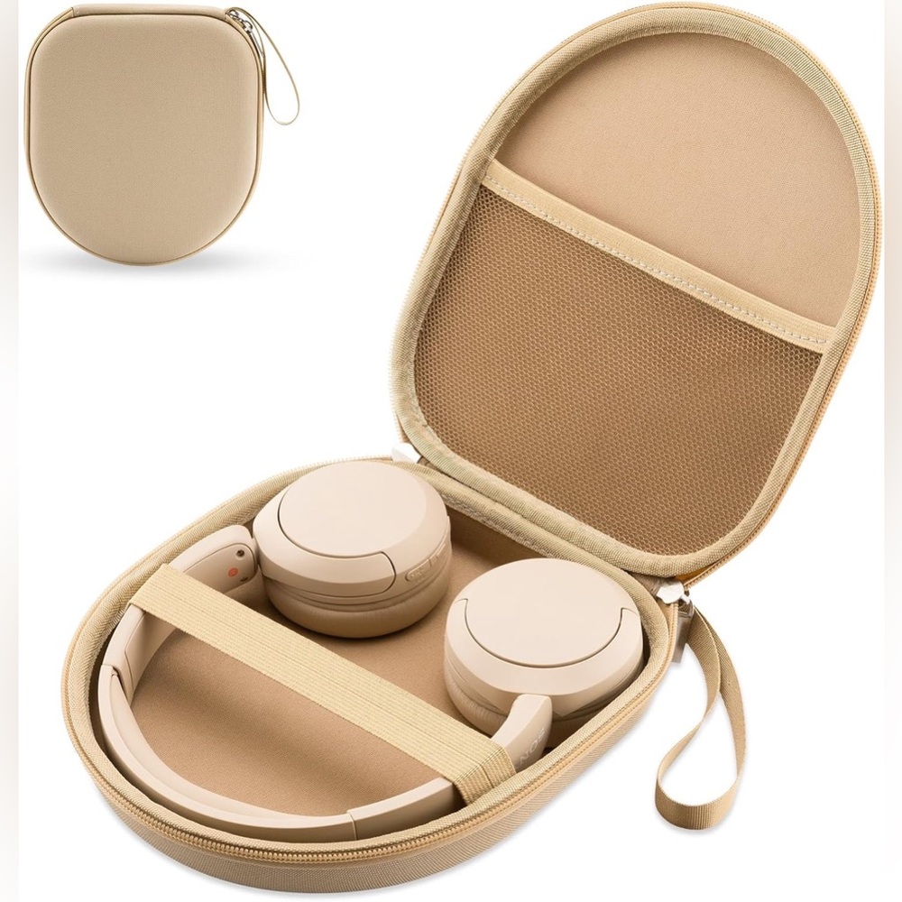 Portable Travel Headphone Case - Tan / Beige "Starlight"